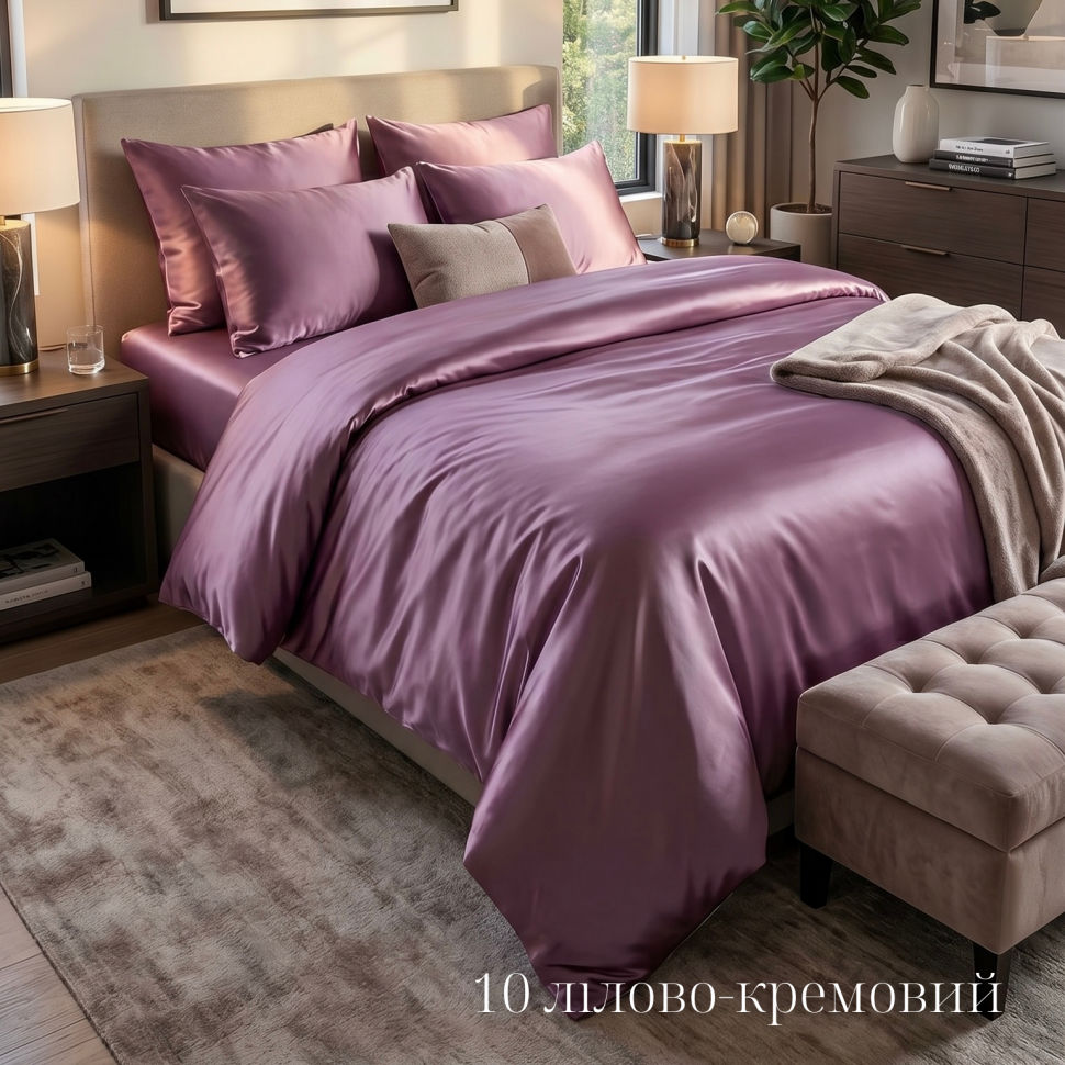 Тенсель-сатин 10 - лилово-кремовый