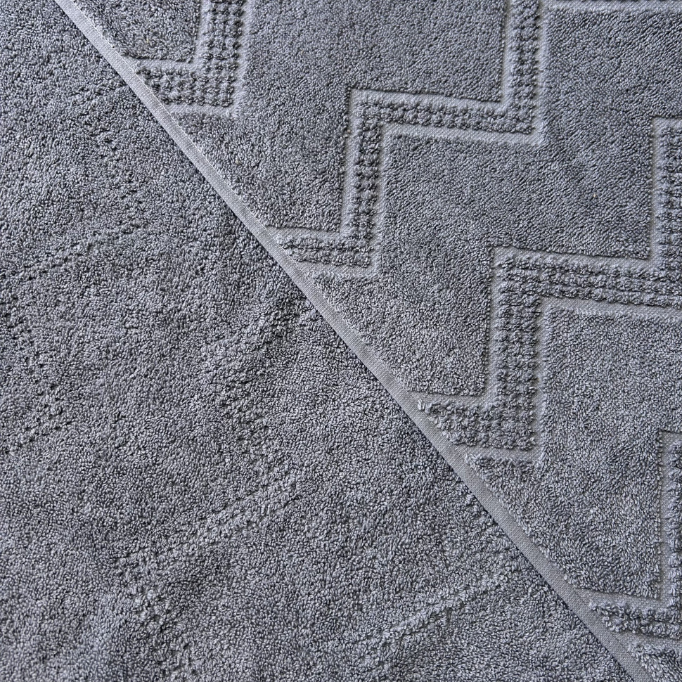 Махра купон жаккард ЗИГЗАГ сірий - 50 см х 90 см (обличчя)