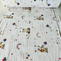 Фланель WH 28100 Панда - беж/желтая