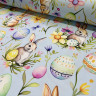 Тефлоновая ткань FREEDOM 5D - ВЕСЕННЯЯ ИСТОРИЯ - фон голубой