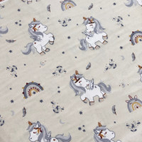 Фланель SELONYA - 28297 Единорог фон беж