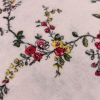 Фланель SELONYA - 27507 Цветочный вальс красный фон пудра
