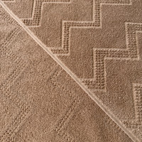 Махра купон жаккард ЗИГЗАГ корица - 50 см х 90 см (лицо)