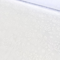 Тефлонова тканина жакард Квітковий вензель - білий