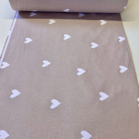Фланель FREEDOM 207235/3 Белое сердечко - фон беж