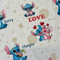 Ранфорс N- №11371 LOVE Стич фон беж