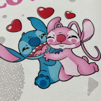 Ранфорс N- №11371 LOVE Стич фон белый