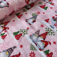 Фланель WH 23580 Гномы - розовые