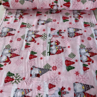 Фланель WH 23580 Гномы - розовые